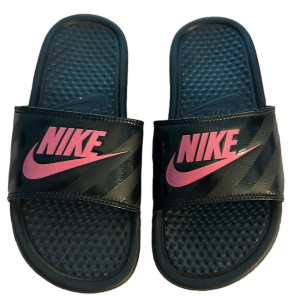 Nike Shoes - 🔥Nike Women's Benassi JDI Slides Slides Black Pink Nike Swoosh  Size 6